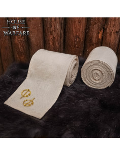 Winingas medievali in cotone bianco naturale, con fibbie...