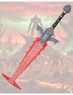 Spada ornamentale ispirata alla Crucible di Doom, fibra...