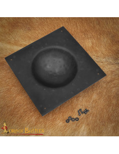 Umbo quadrato in acciaio annerito per scudo romano 2