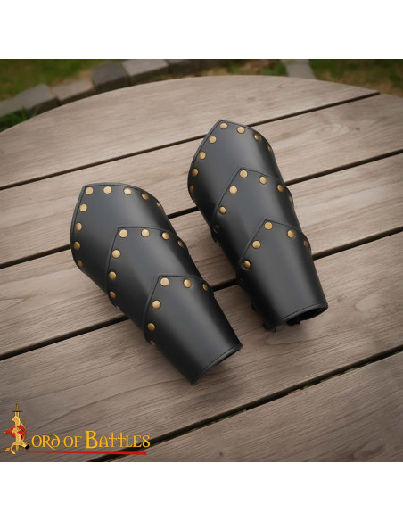 Bracciali medievali in pelle nera,...