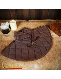 Gorjal medieval imbottito in cotone, colore marrone