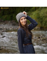 Cappello medievale nordico in lana modello Naalbinding, grigio-blu