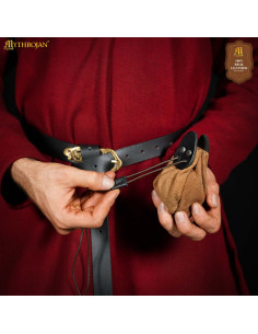 Borsa limosnera in pelle scamosciata con cordoncino,... 2