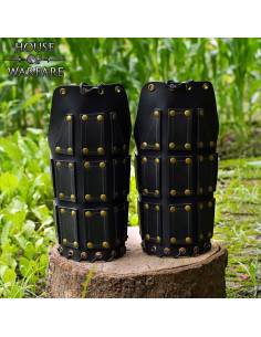 Spalliere medievali in pelle nera modello Bohemond