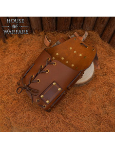 Spalline medievali in pelle marrone modello Bohemond 2