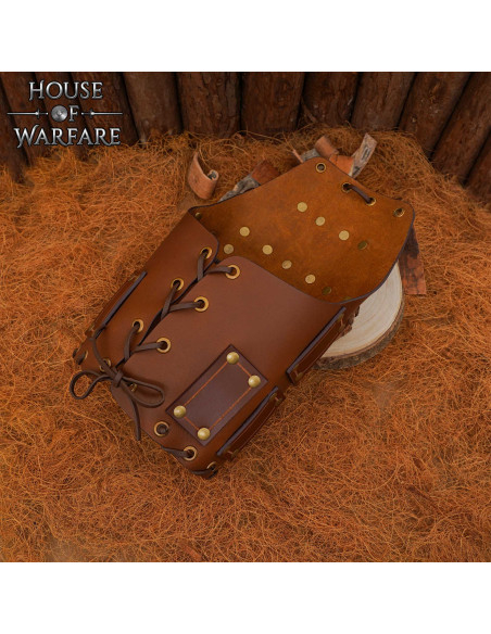 Spalline medievali in pelle marrone...