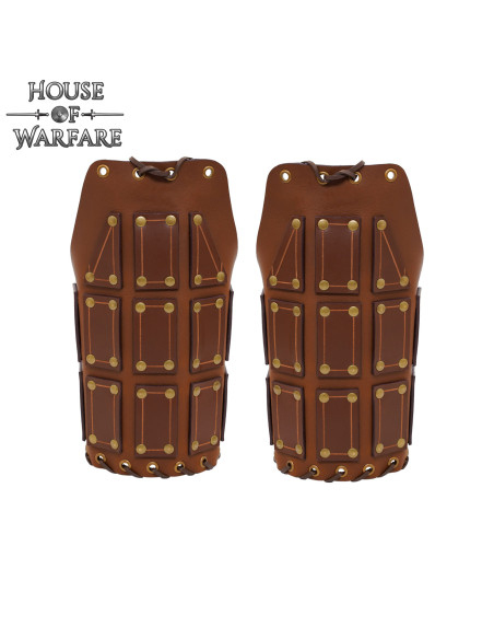 Spalline medievali in pelle marrone...