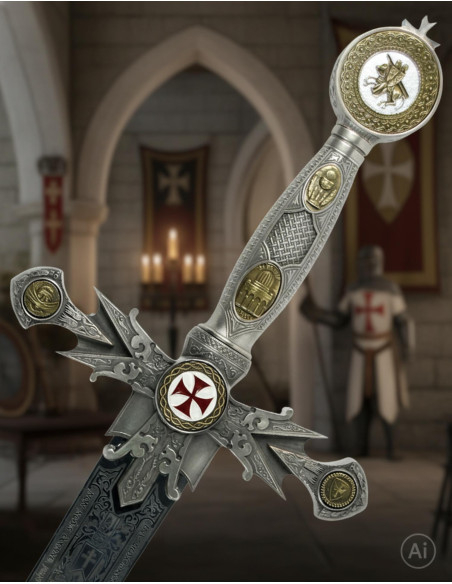 Spada templare decorata