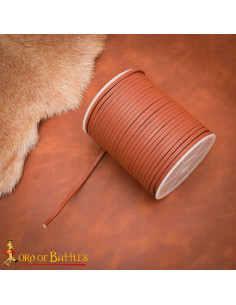 Bobina di cordone in pelle vera marrone chiaro, 50 metri