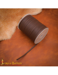 Bobina di cordoncino in vera pelle marrone scuro, 50 metri