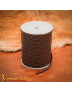 Bobina di cordoncino in vera pelle marrone scuro, 50 metri 2