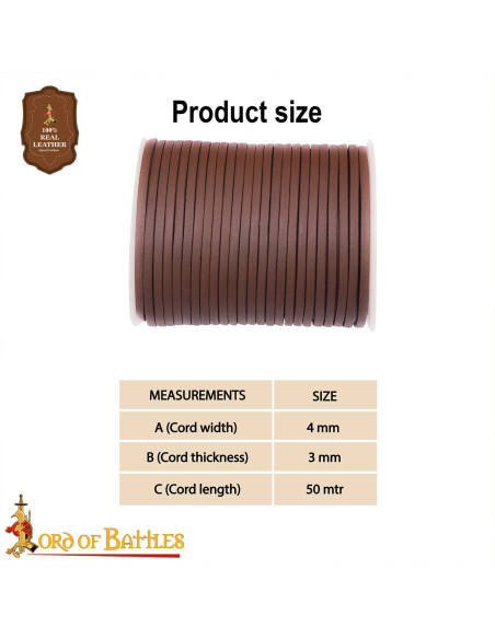 Bobina di cordoncino in vera pelle...