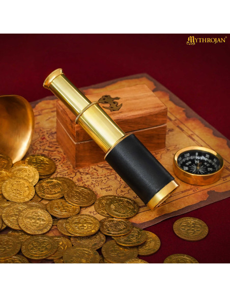 Cannocchiale pirata in ottone con...