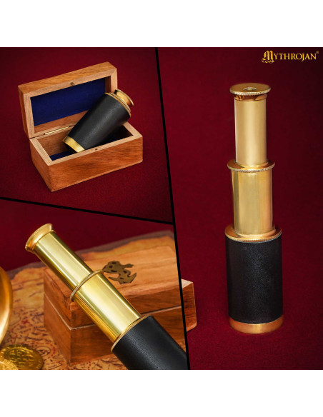 Cannocchiale pirata in ottone con...