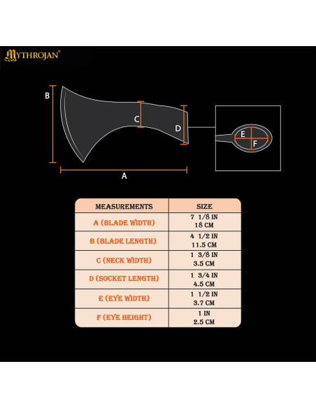 Testa di ascia vichinga in acciaio...