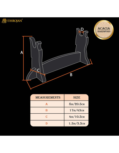 Supporto da tavolo in legno per spada...