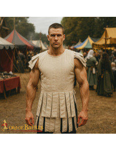 Gilet romano imbottito in cotone, colore bianco naturale