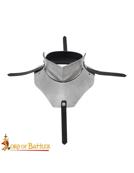 Gorjal medieval in acciaio con bevor...