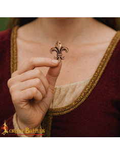 Decorazione medievale design Fiore di Lis in bronzo anticato 2