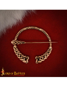 Spilla medievale vichinga intrecciata in bronzo anticato