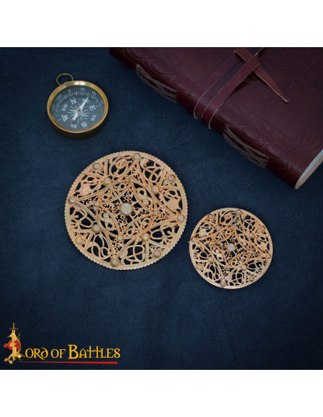 Spilla vichinga in bronzo, filigrana...