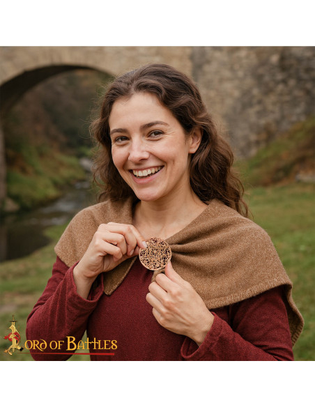 Spilla vichinga in bronzo, filigrana...