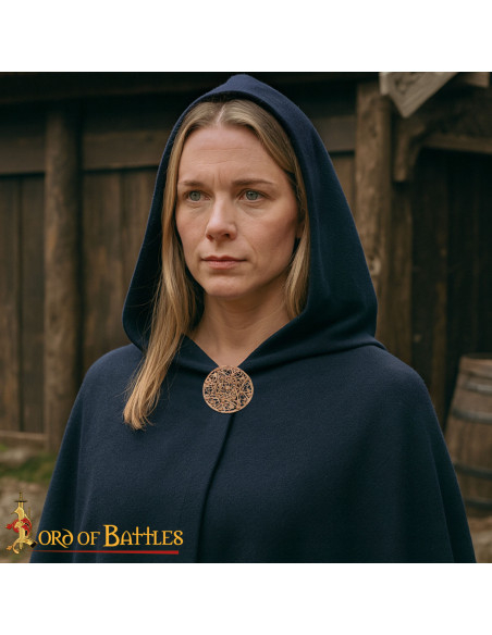 Spilla vichinga in bronzo, filigrana...