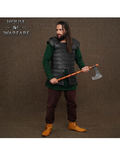 Armatura vichinga lamellare in pelle nera (3 mm.)