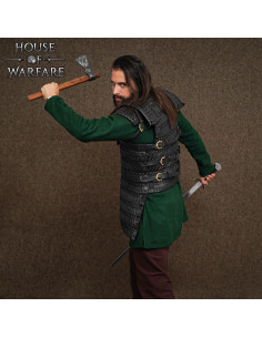 Armatura vichinga lamellare in pelle nera (3 mm.) 2