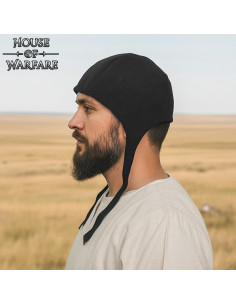 Crespina medieval contadina in pelle scamosciata, nera 2