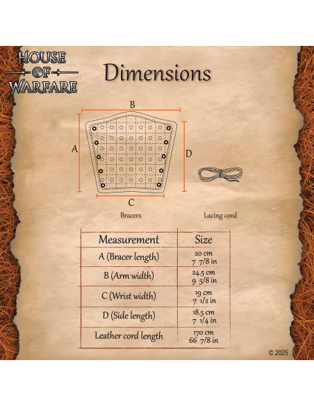 Bracciali medievali in pelle nera,...