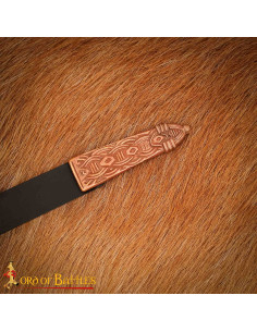 Punta per cintura vichinga design nodi, bronzo lucidato 2