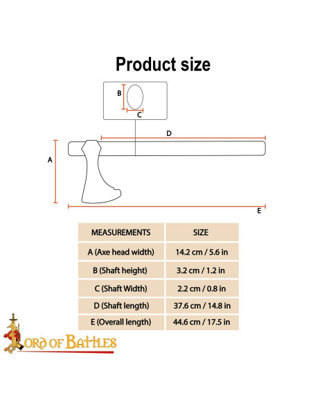 Ascia vichinga decorativa testa in...