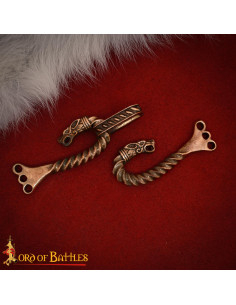 Chiusura di mantello celtico in bronzo invecchiato,...