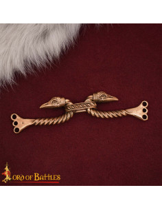 Chiusura di mantello celtico modello corvi in bronzo...