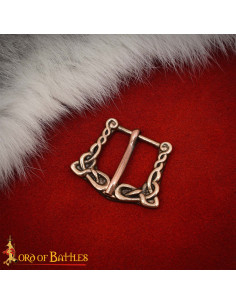 Fibbia classica in bronzo invecchiato con decorazioni...