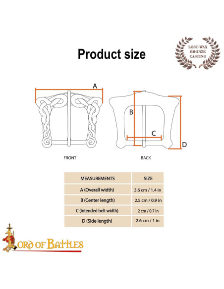 Fibbia classica in bronzo invecchiato...