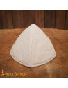 Cappello medievale imbottito in cotone bianco naturale