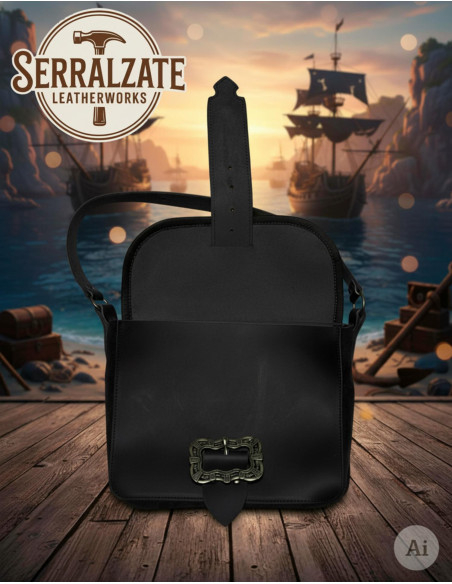 Borsa da pirata in pelle con teschio...
