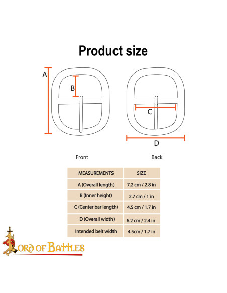 Fibbia medievale ovale in ottone...