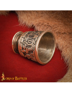 Coppa medievale piccola del XII secolo in bronzo invecchiato 2