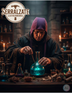 Cappellino medievale in pelle modello Lope, colore viola 2