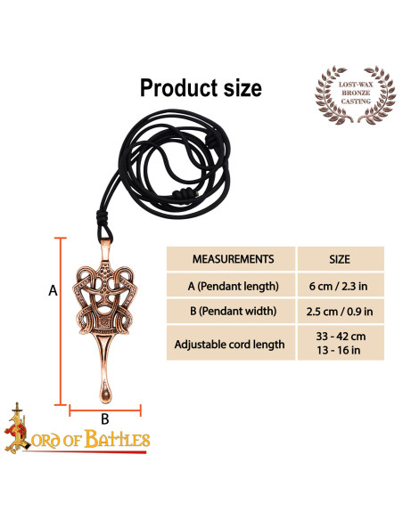 Pendente Celtico in Bronzo Massiccio,...