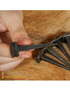 Set di 10 chiodi medievali forgiati (8 cm)