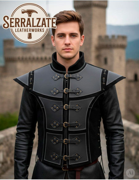 Gilet medieval artigianale in vera...