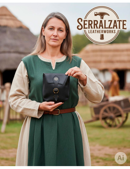 Borsa celtica artigianale in pelle...