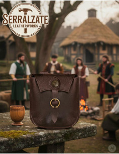 Borsa Celtica artigianale da ranger in pelle marrone