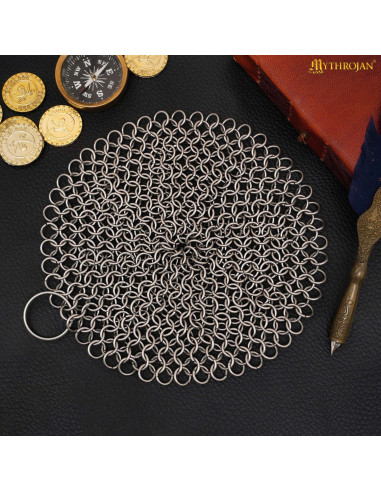 Portachiavi antistress medievale in maglia d'acciaio inox. (12x12 cm.)