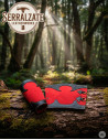 Bracciali medievali da guardaboschi in pelle, rosso ciliegia