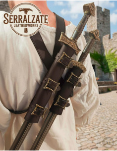 Doppio sospensorio per spade con cintura per LARP in...